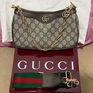 Gucci Beige and Brown GG Shoulder Bag